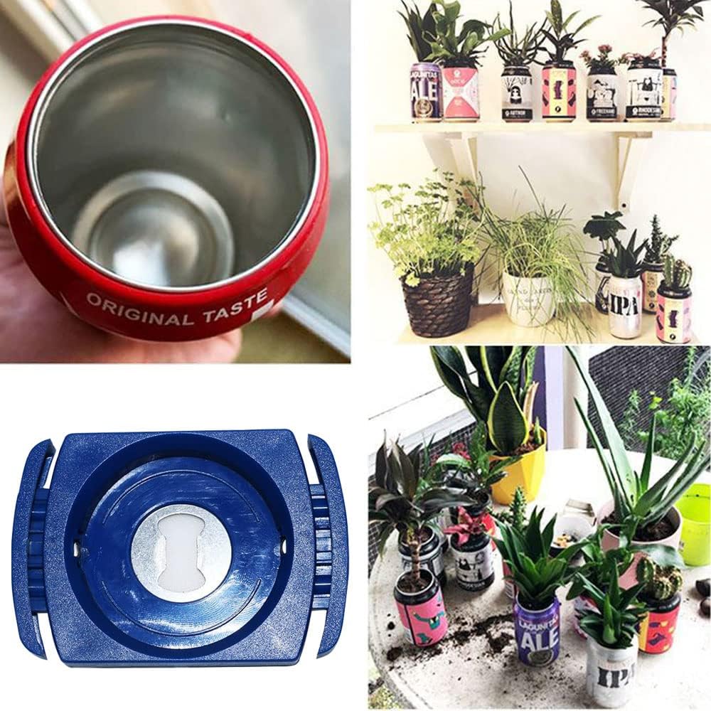 Two-in-one Blue Manual Cutting Can Opener for Beer, Iced Coffee, Soda, Canned Wine & Cocktails, Energy Drinks Can Top Remover for 8-19 Oz Beverage