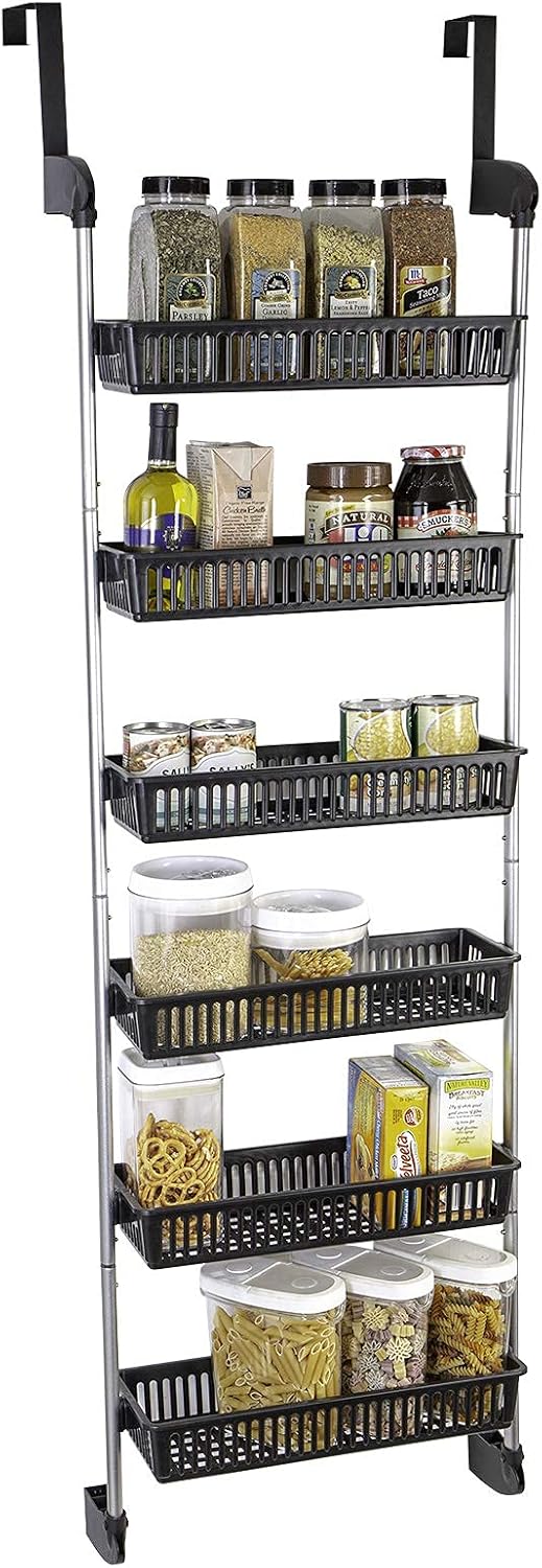 Smart Design Organizador sobre la puerta para almacenamiento, perfecto para organización de despensa, dormitorio, almacenamiento de baño, sala de