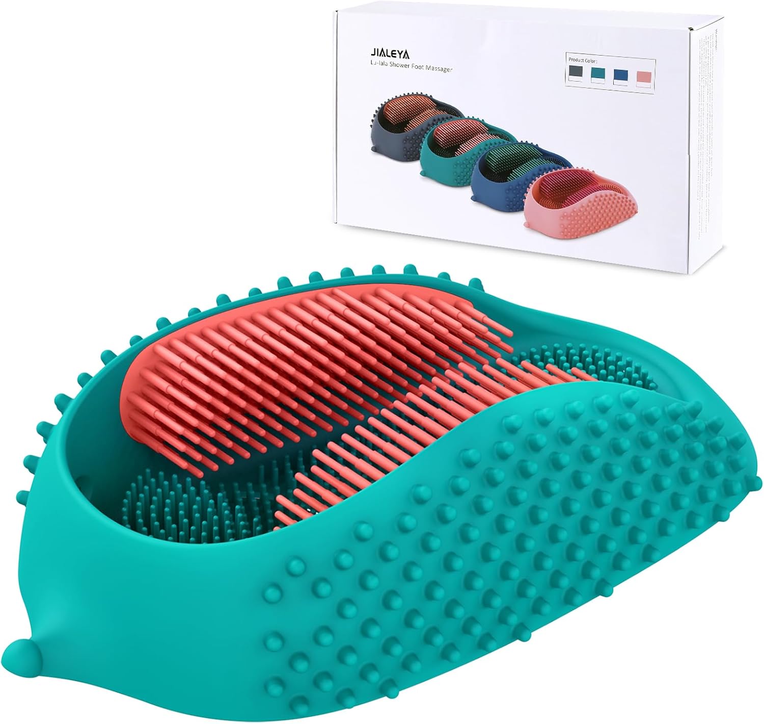 JIALEYA Lu-lala Shower Foot Scrubber – Portable Manual Foot Massager Cleaner Care for Soothe Feet Neuropathy Achy, Improve Foot Circulation – Wet
