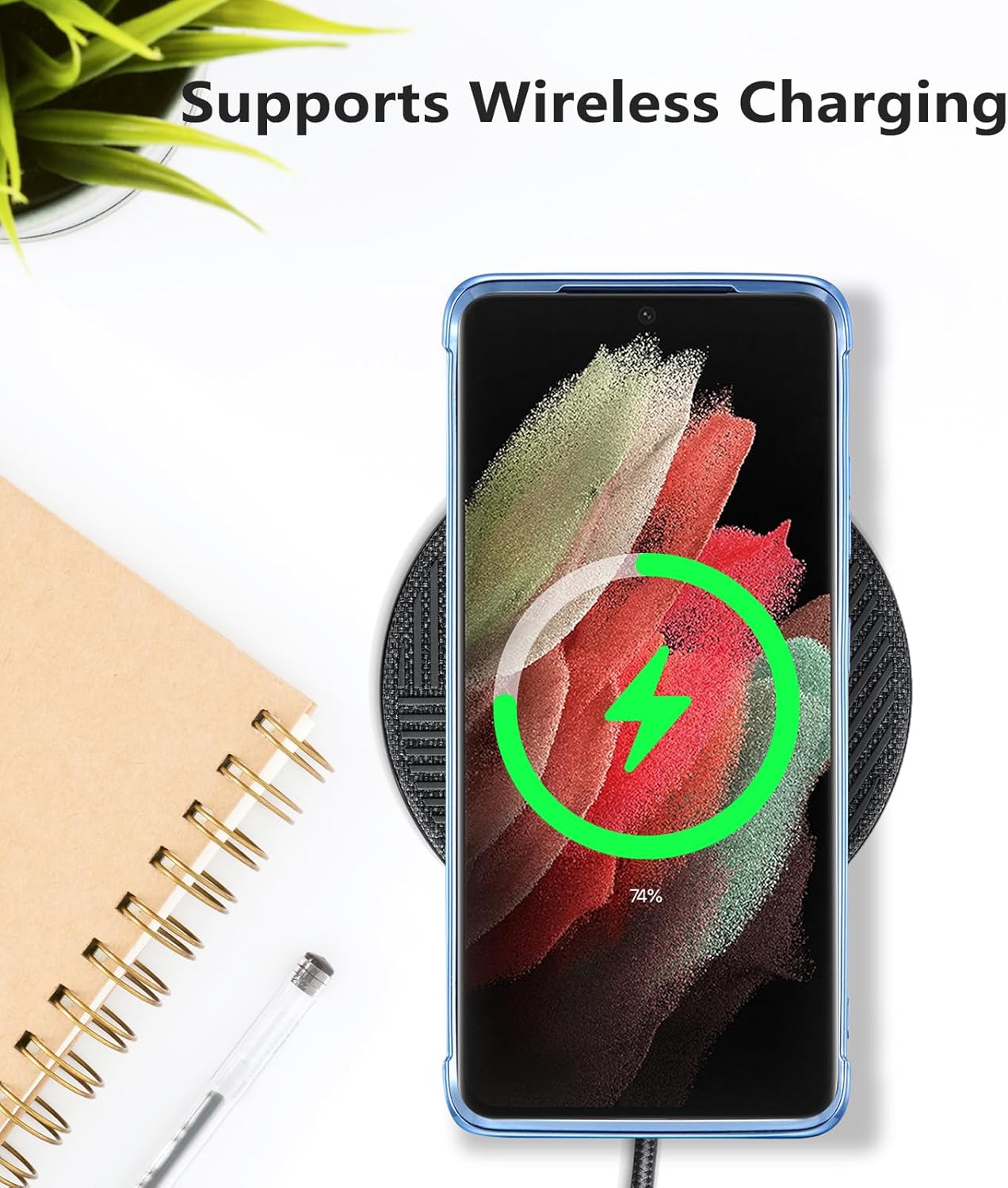RALEAVO Funda para Samsung Galaxy S21 Ultra, cubierta de lujo con revestimiento de lujo, delgada, ligera, brillante, carcasa para teléfono, TPU