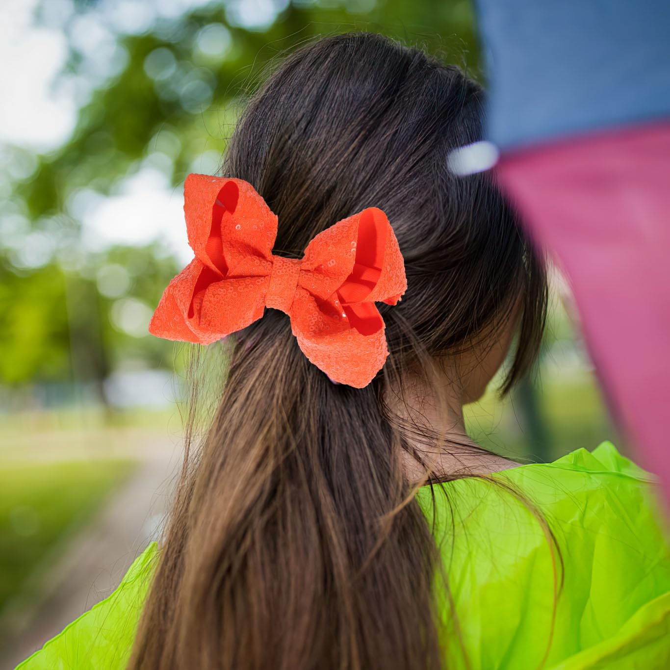 Lazos para el cabello de lentejuelas, 4 lazos con purpurina brillante con pinza para el pelo de cocodrilo para niñas pequeñas, niños y adolescentes,