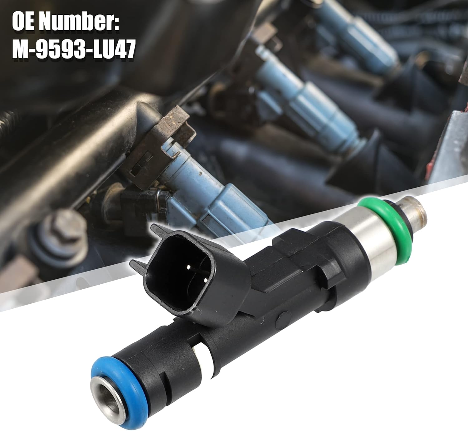 X AUTOHAUX M-9593-LU47 Reemplazo de flujo de inyector de combustible para Ford para Mustang GT 5.0L 2011-2021 Negro