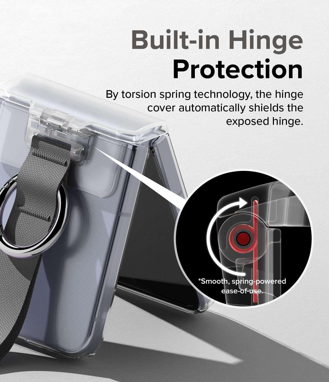 Ringke Cubierta de bisagra protector de bisagra + correa compatible con funda Samsung Galaxy Z Flip 5 y Z Flip 4, accesorio de bisagra duro a prueba