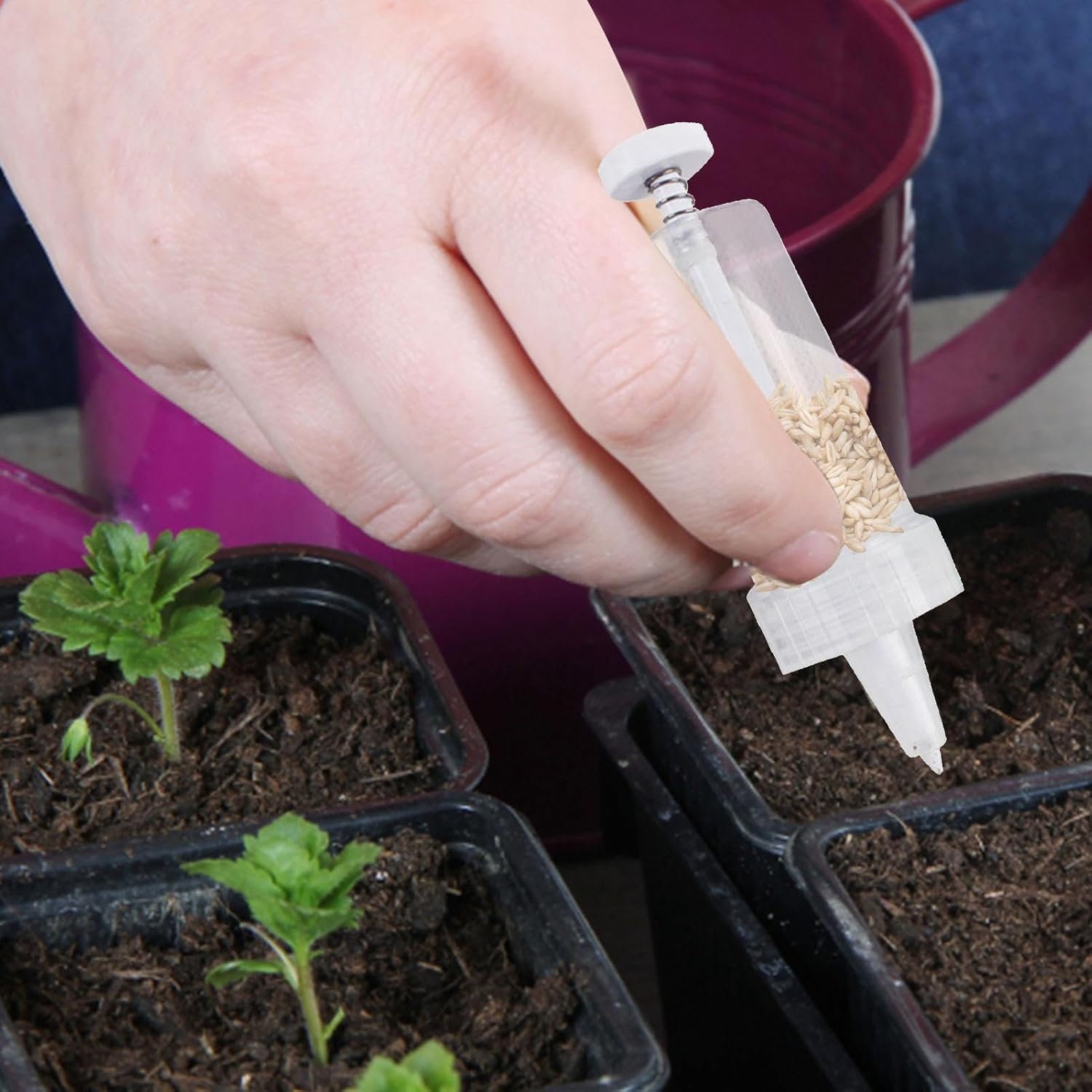 Mini dispensador de semillas de siembra, esparcidor manual de semillas, separador de plántulas, sembrador pequeño portátil de jardín, herramienta de