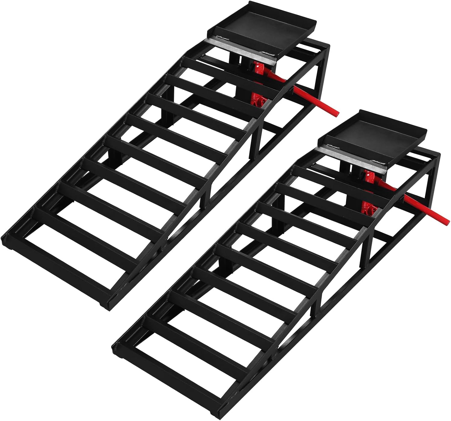 Paquete de 2 rampas hidráulicas de servicio para auto, camión, 5T, 10,000 libras, rampas hidráulicas para automóvil, camión, remolque, rampas