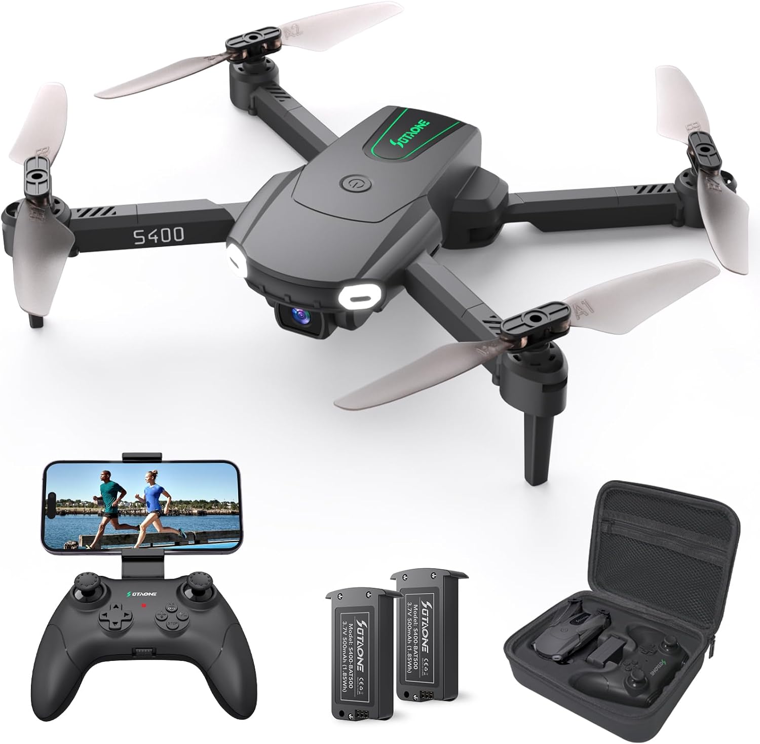 Paquete de dron S400 con cámara y estuche de transporte