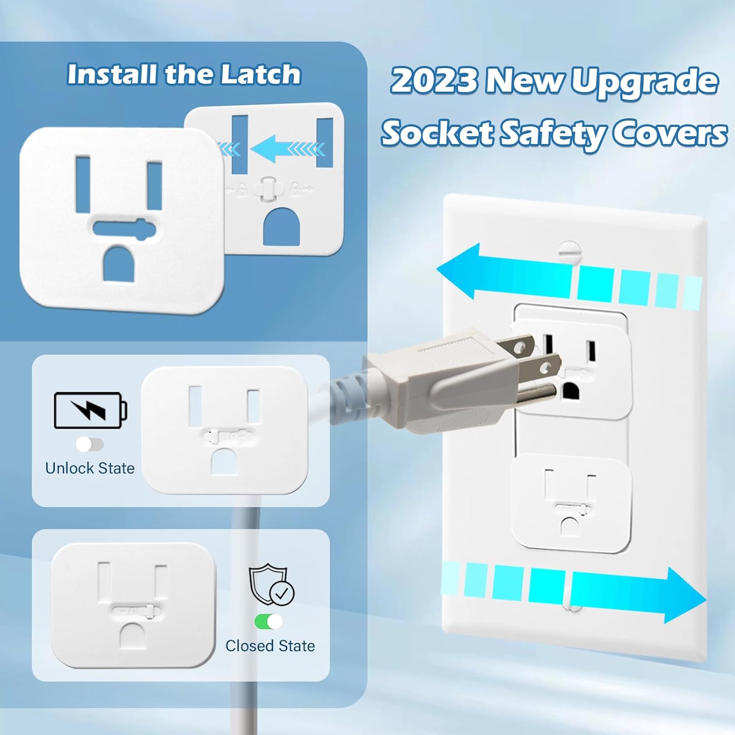 Fundas de seguridad para enchufes 2023, paquete de 30 fundas para enchufes eléctricos, a prueba de bebés, fundas para enchufes de enchufe eléctrico