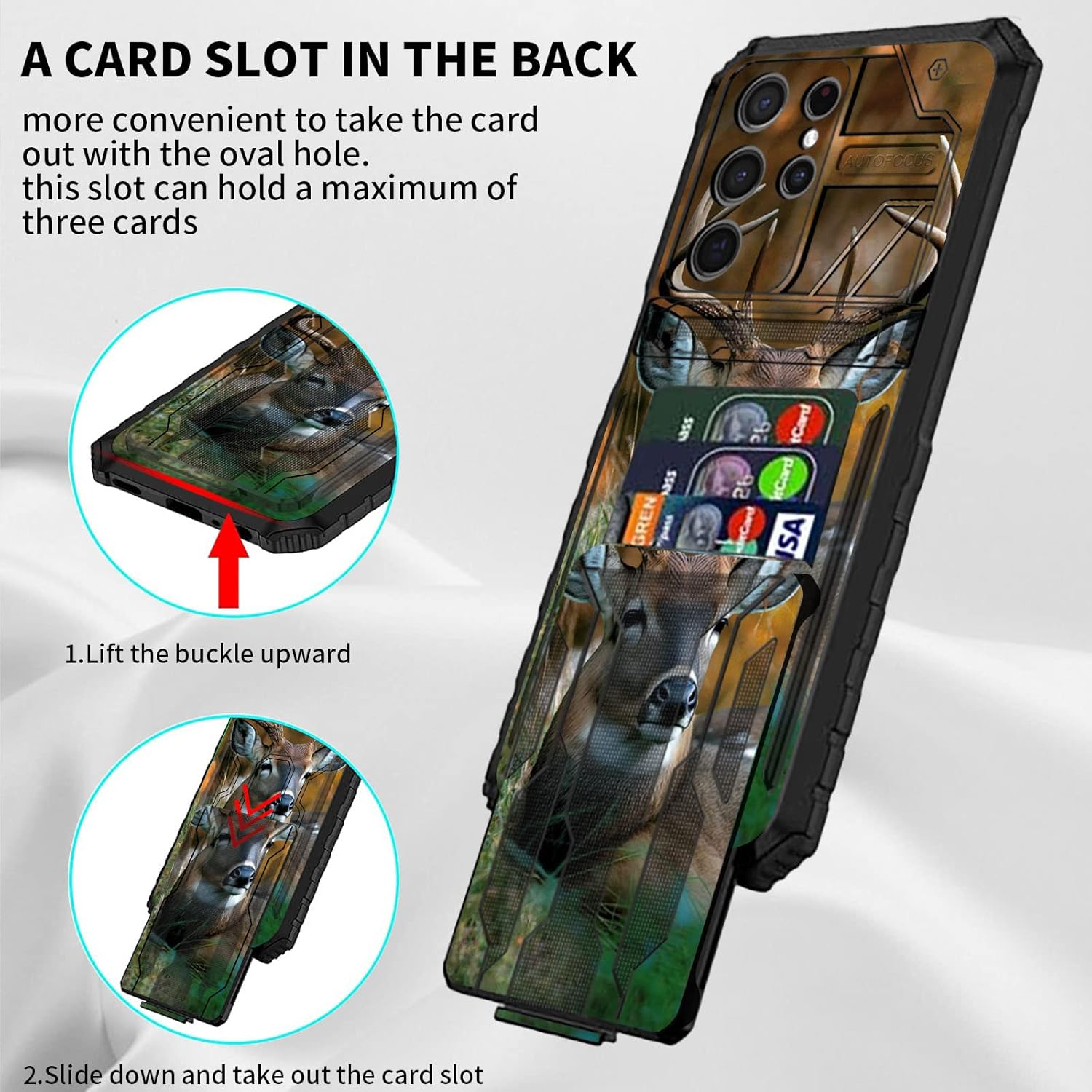 Funda tipo cartera para Samsung Galaxy S23 Ultra, de doble capa, resistente, a prueba de golpes, con ranura para tarjetas desmontable y función
