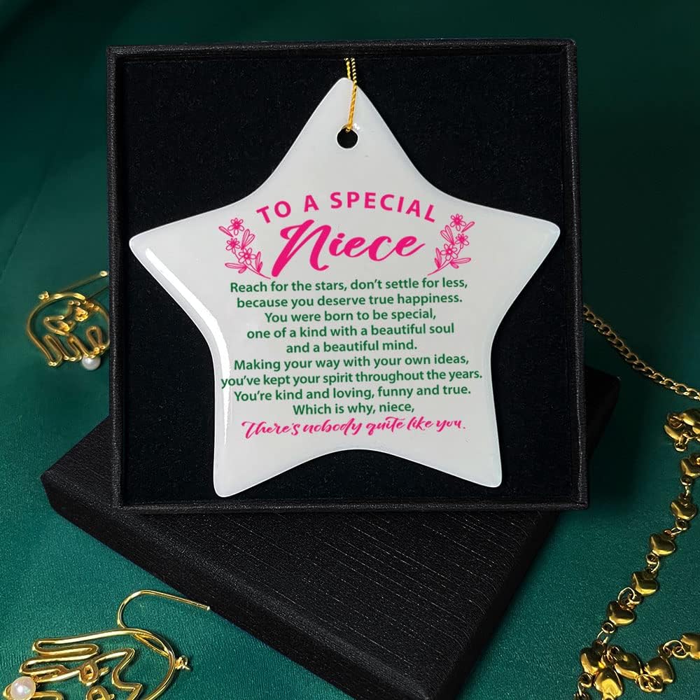 Adorno de Navidad para sobrina, con texto en inglés “You’re Kind Loving Funny and True”, regalo de recuerdo de graduación de cumpleaños, regalo para