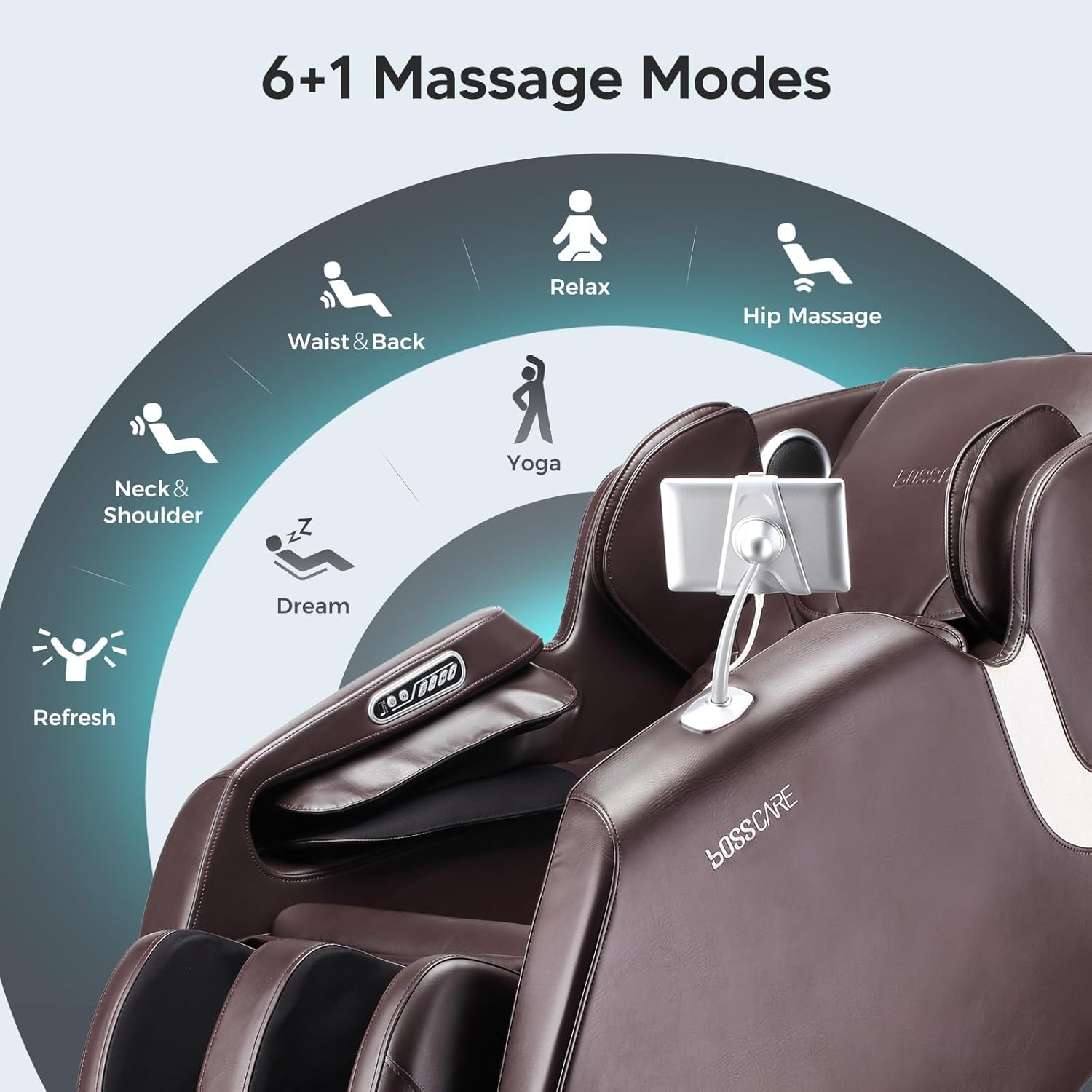 Silla de masaje Zero Gravity, SL Track de cuerpo completo, sillón reclinable de masaje con calefacción trasera, reposapiés extensible eléctrico,