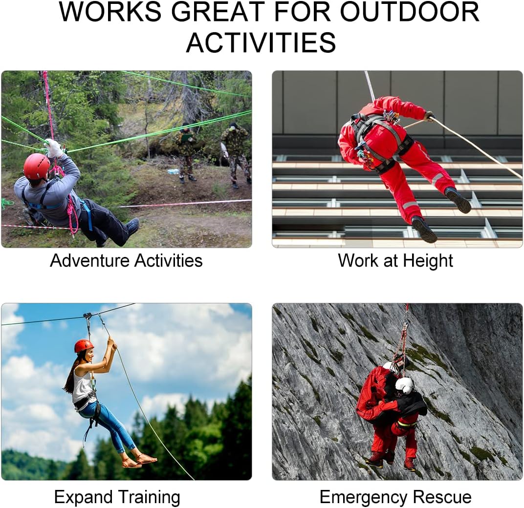 NewDoar Micro Mobile Single Polea, 20kN (4500 lb) Max Rope 12 in para aparejos arboristas escalada rescate, certificado CE
