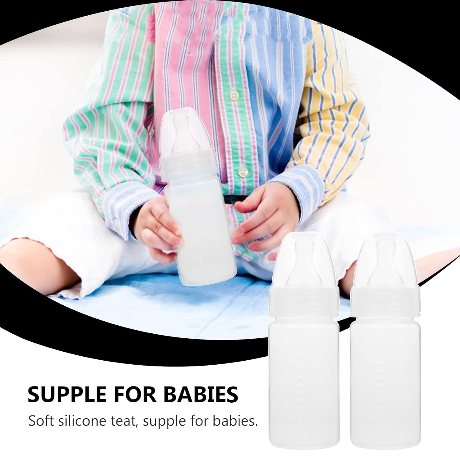 DOITOOL 15 botellas de leche desechables para recién nacidos, botellas de leche flexibles, botellas clásicas de cuello transparente (blanco)