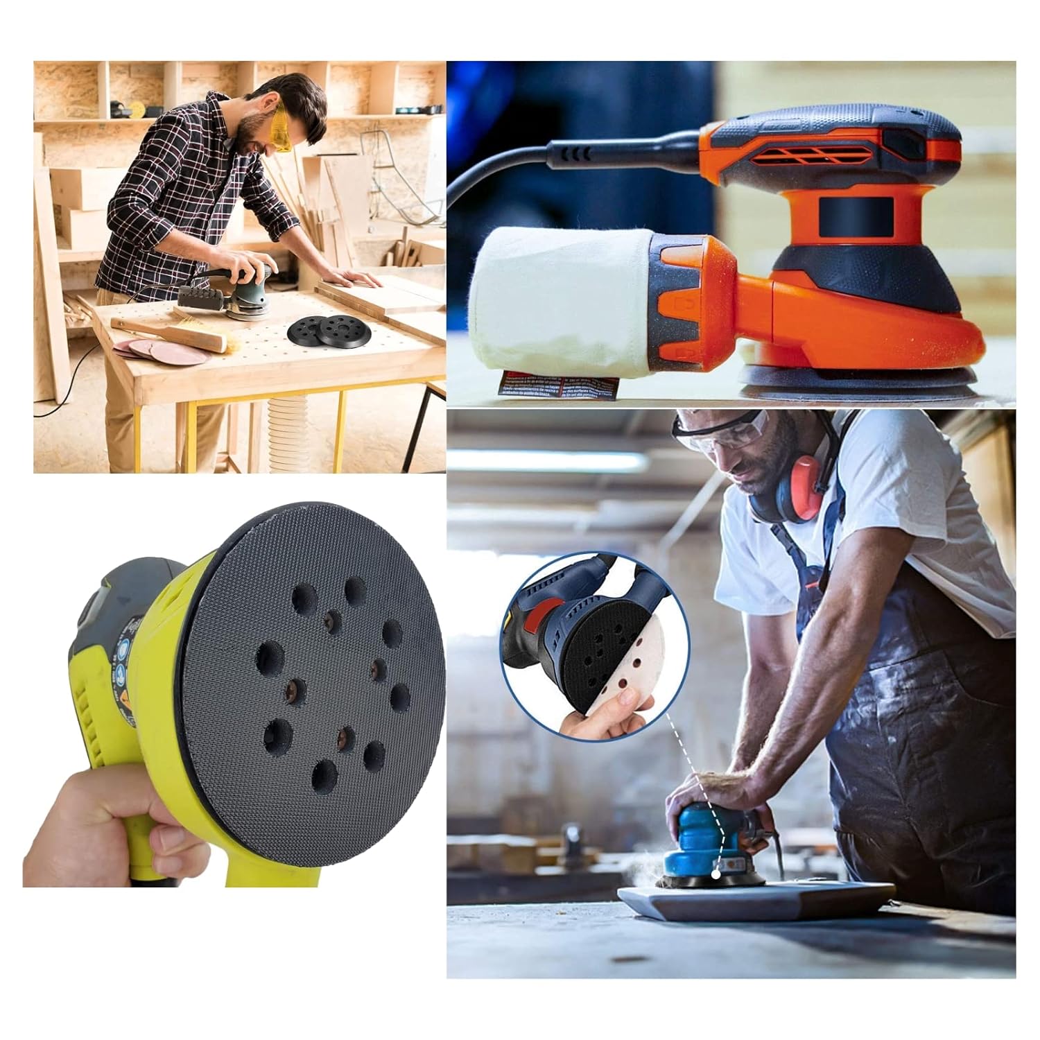 Almohadilla de lijadora de 5 pulgadas de repuesto para Ryobi #300527002, almohadilla de respaldo de lijadora de gancho y bucle compatible con