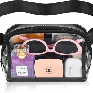 Riñonera transparente para mujeres y hombres, riñoneras de moda, Negro -, Deporte Riñonera transparente para mujeres y hombres, riñoneras de moda, Negro -, Deporte