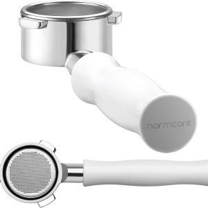 Normcore Portafiltro sin fondo de 2.126 in – Portafiltro desnudo sin fondo – Revestimiento antiadherente blanco – Cesta de filtro incluida – Normcore Portafiltro sin fondo de 2.126 in – Portafiltro desnudo sin fondo – Revestimiento antiadherente blanco – Cesta de filtro incluida –