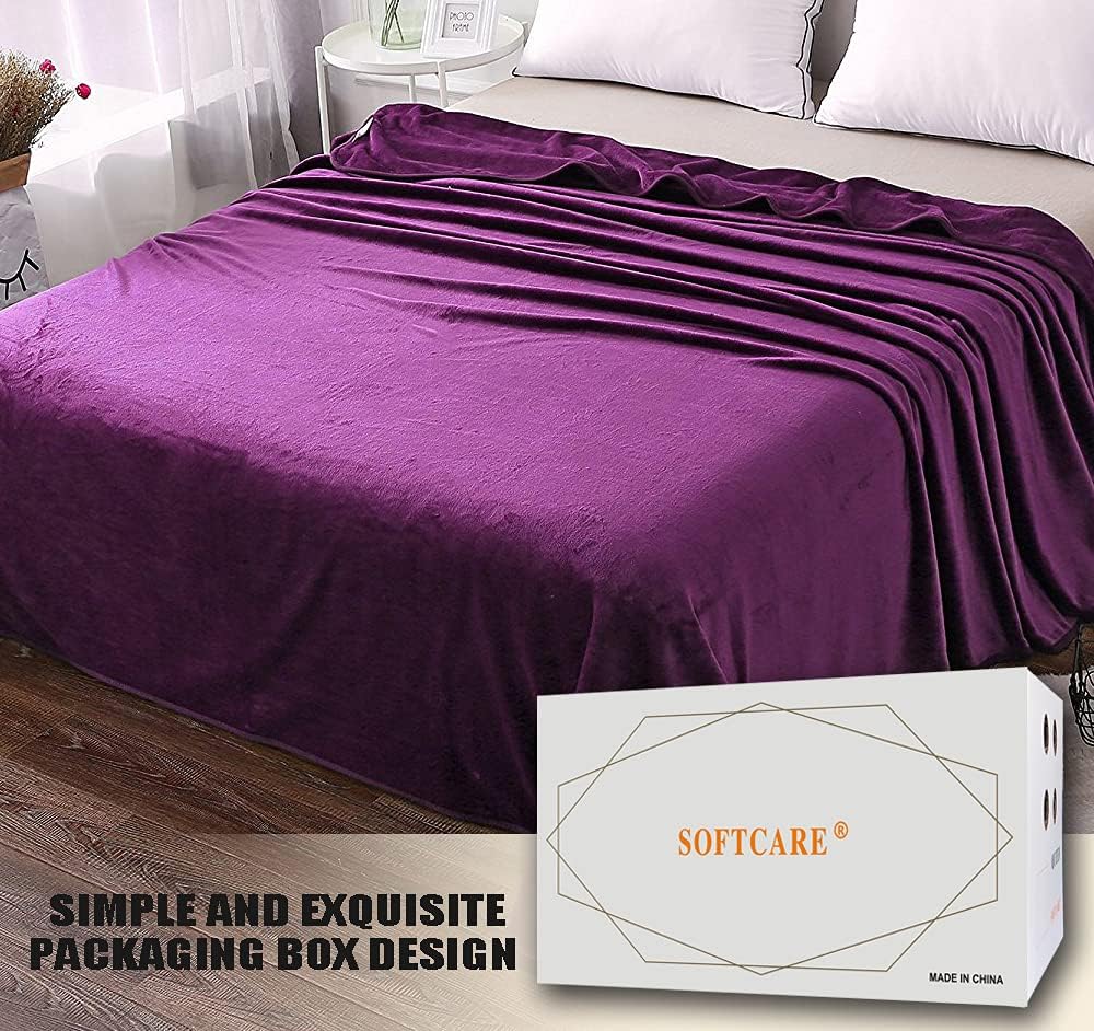 SOFTCARE manta para cama de 350 GSM, doble forro polar, extra suave, de tela, muy cálida