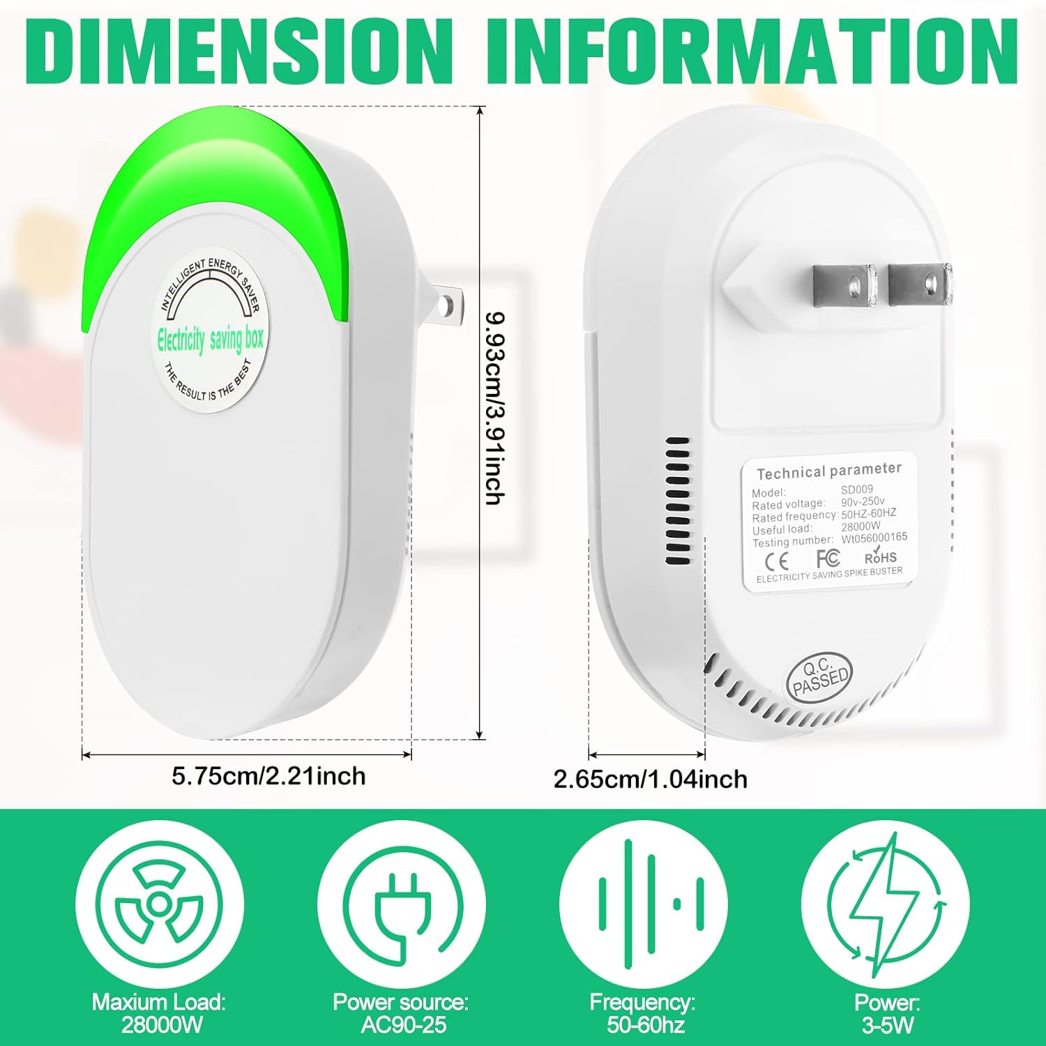 Fabbay Caja de ahorro de energía de 30 KW, 6 unidades, ahorro de energía, regletas de alimentación para el hogar, dispositivo de voltaje estable