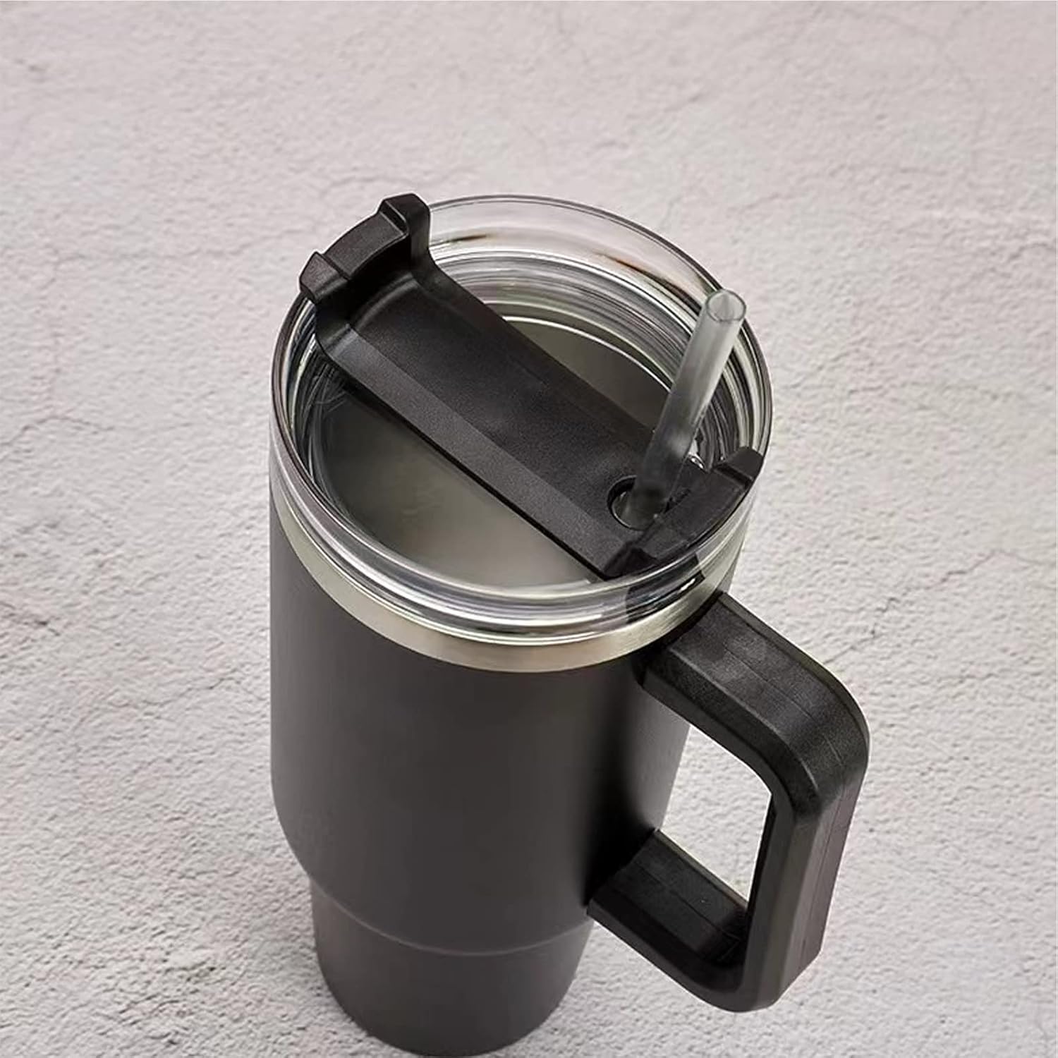 Vaso personalizado de 40 onzas con asa y tapa, vaso de nombre y texto grabado personalizado, doble pared al vacío de acero inoxidable 188, regalos