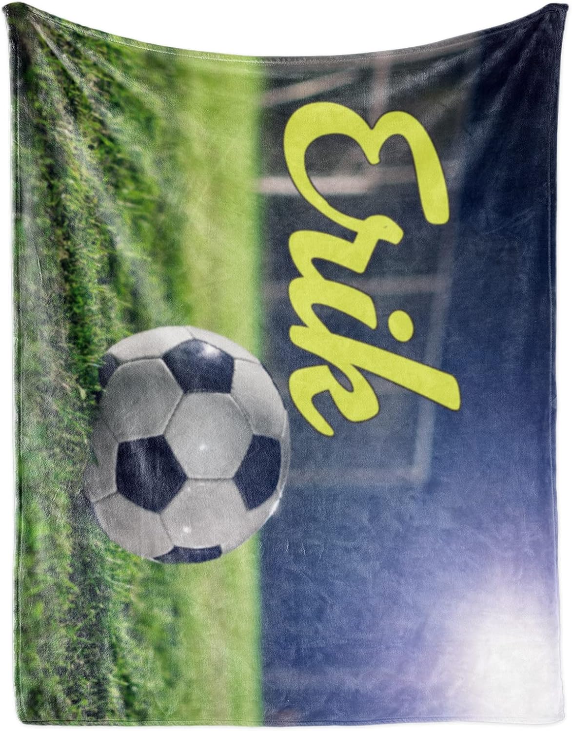 Manta suave personalizada con diseño de pelota de bebé manta personalizada de diseño de fútbol para niños con nombre y número – Regalos de ropa de