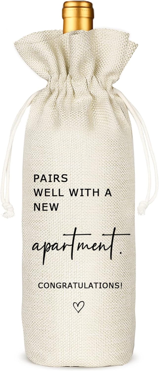 Socive Combina bien con una nueva bolsa de vino de apartamento, regalo de inauguración de la casa, regalo para él, regalo para ella, nueva bolsa de