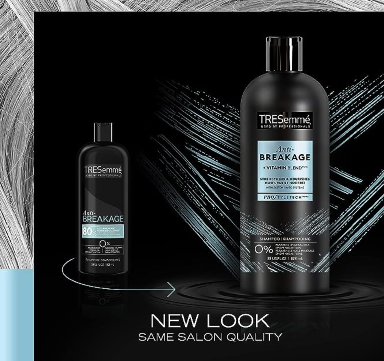 TRESemme – Paquete de champú de 28 onzas con acondicionador TRESemme de 28 onzas con juego de peine clásico Premium Lux Details (antirotura)