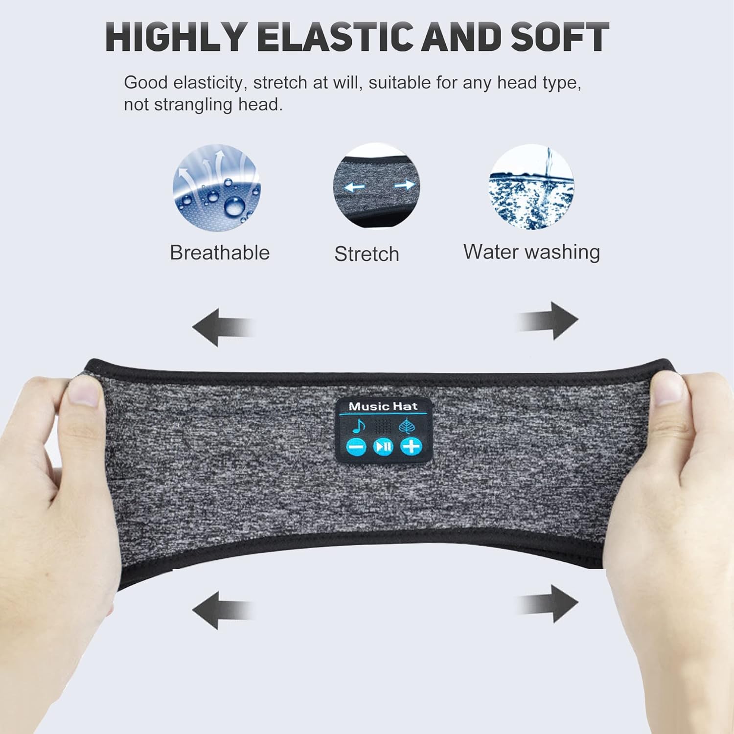 Auriculares inalámbricos Bluetooth para dormir, diadema para dormir con micrófono integrado para dormir de lado, auriculares Bluetooth para dormir