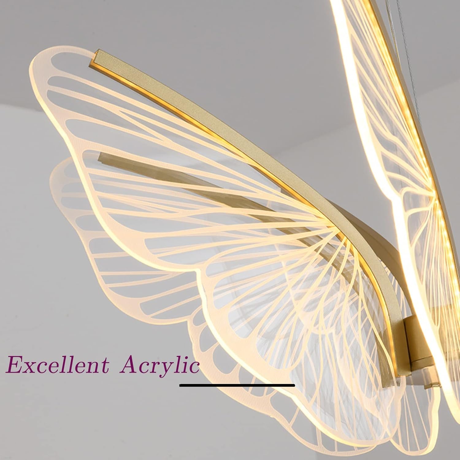 Lámpara LED de 6 luces con diseño de mariposa, lámpara de techo LED regulable semiempotrada con control remoto, luces colgantes de altura ajustable
