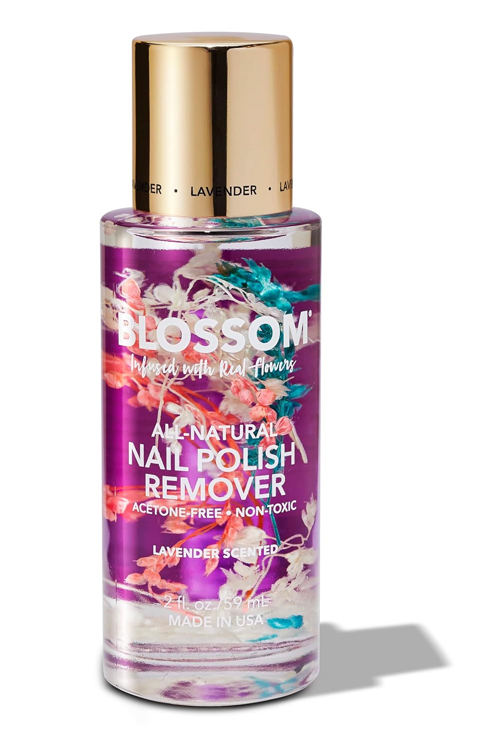 Blossom Todo natural, perfumado, orgánico a base de plantas, vegano, libre de crueldad, removedor de esmalte de uñas sin acetona, infundido con