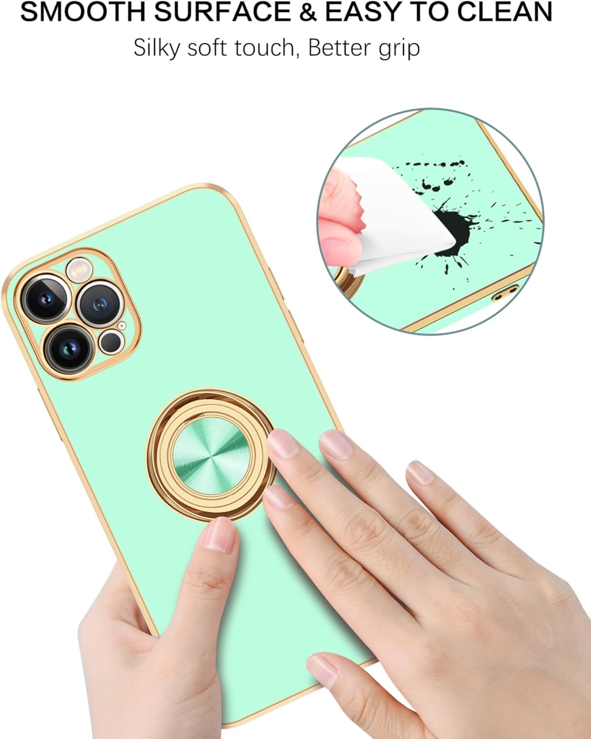 BENTOBEN Funda para iPhone 13 Pro Max, ajuste delgado, soporte de anillo de 360, a prueba de golpes, soporte magnético para automóvil, soporte de