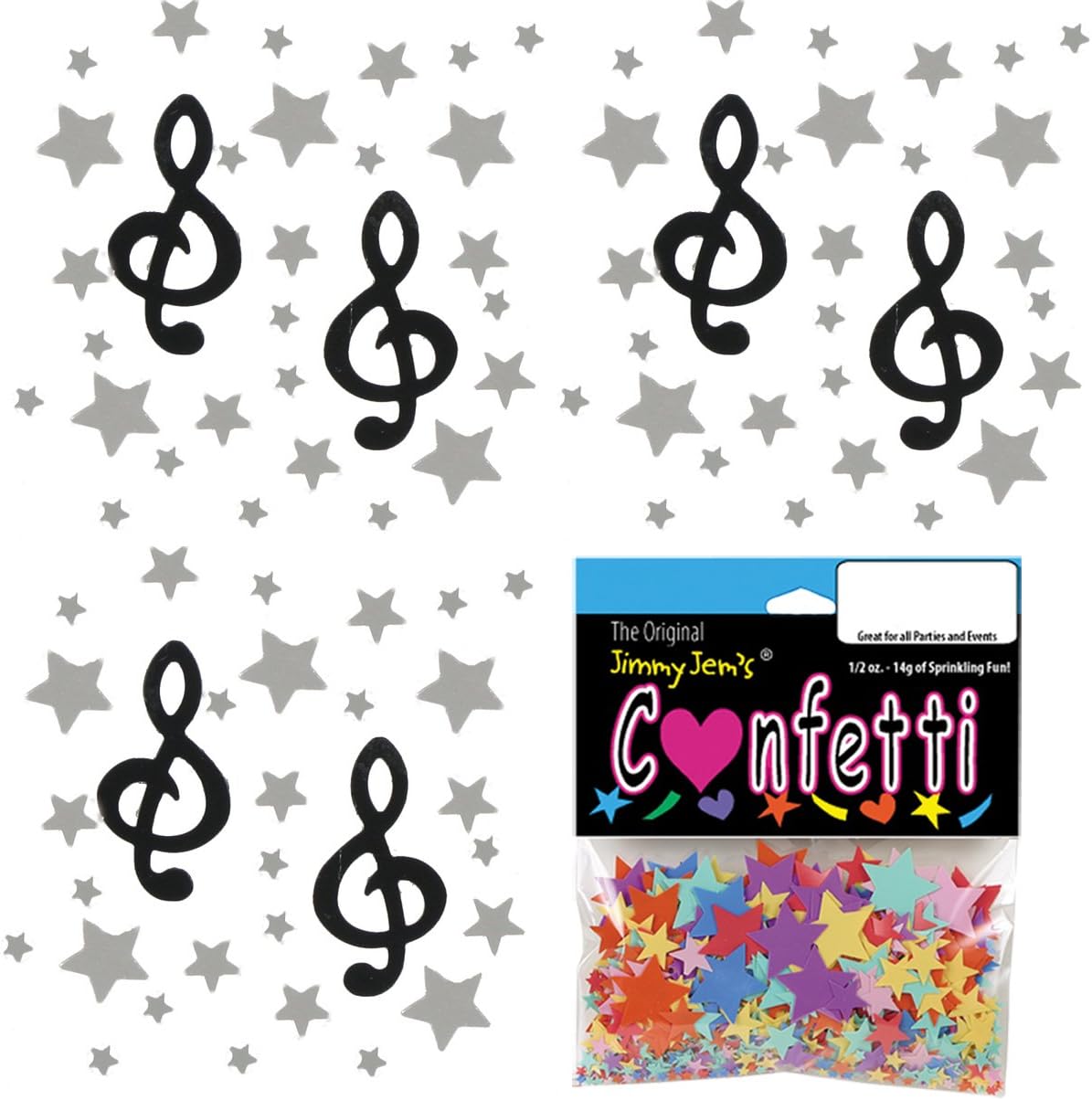 Mezcla de confeti – Estrellas y sonidos – 2 bolsas de media onza (1 oz) #9512 Q01