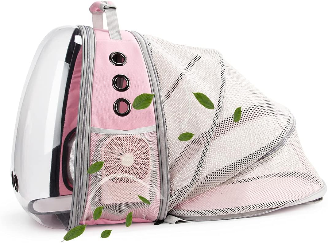 Lollimeow – Mochila para transporte de mascotas, mochila de burbuja para transportar gatos y cachorros, aprobada para aerolíneas, diseñada para