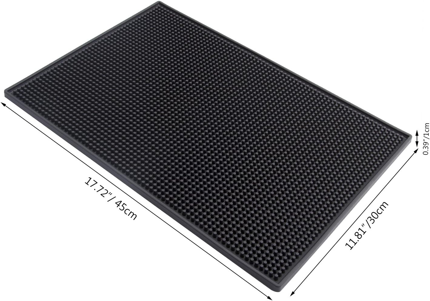 Facmogu Tapete de goma de 18 x 12 pulgadas, color negro, resistente, de PVC, secado de platos húmedos, antideslizante, resistente al calor, para