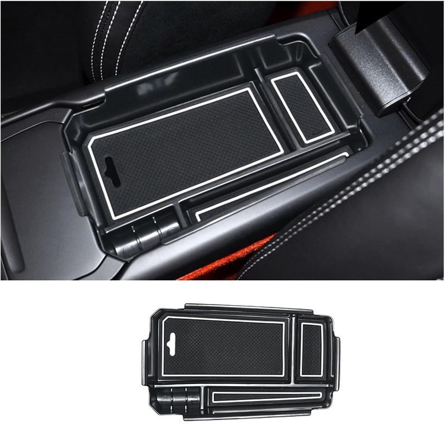 Caja de almacenamiento para Volvo XC40 2019-2021 para consola central de automóvil, organizador de contenedores, soporte para bandeja interior,