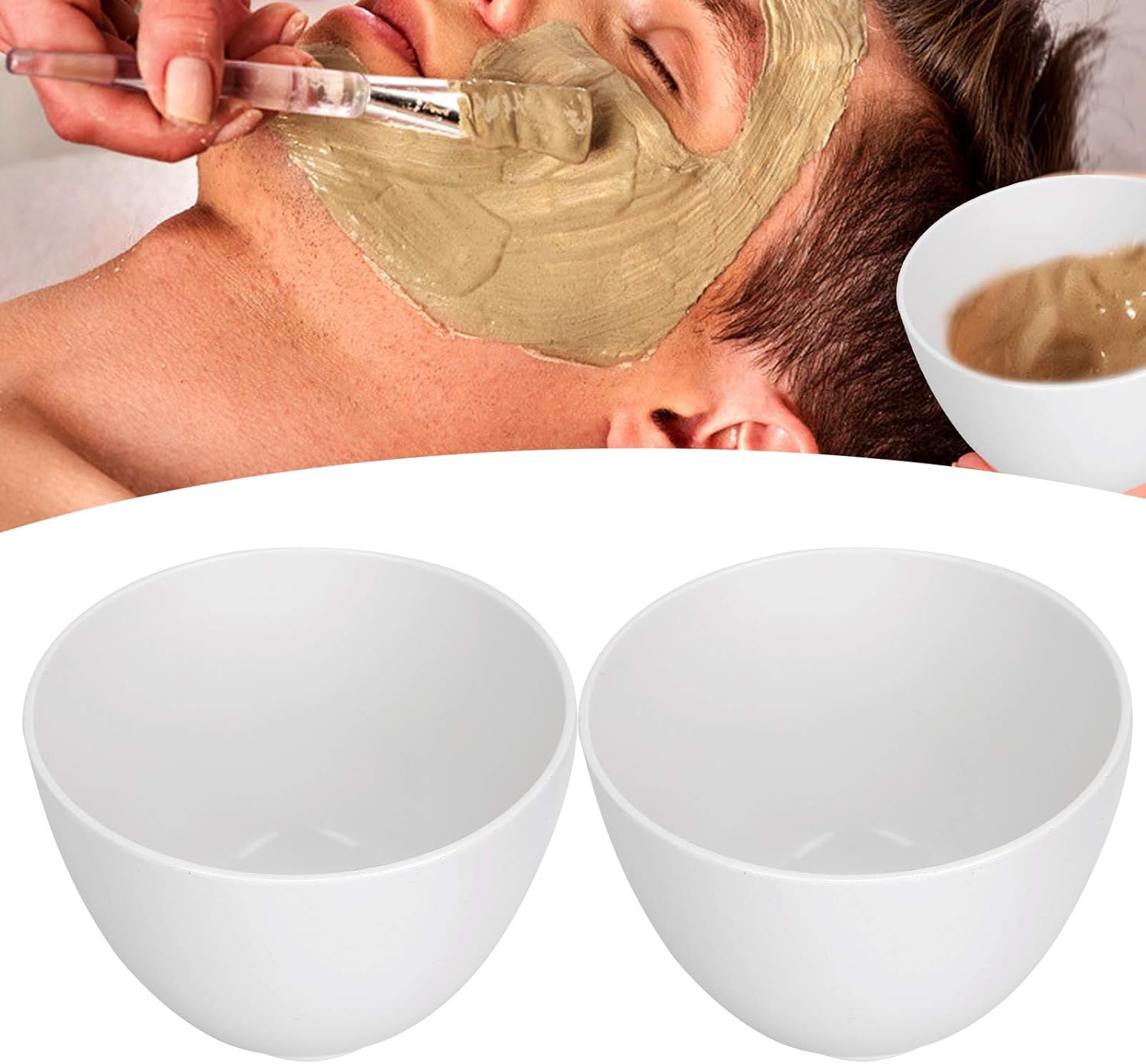 FILFEEL 2 cuencos para mezclar máscaras, cuencos suaves para máscara de barro y arcilla, herramienta de mezcla de máscaras faciales profesional para