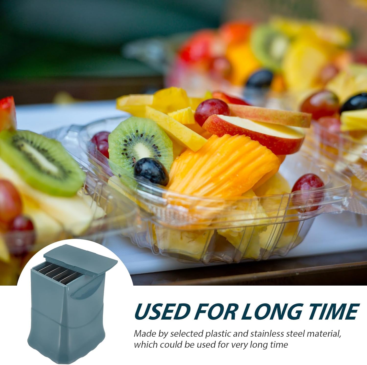 Cortador de fresas de acero inoxidable para hacer ensalada de frutas y verduras, 3 uds. Cortador de fresas y plátanos de acero inoxidable para hacer