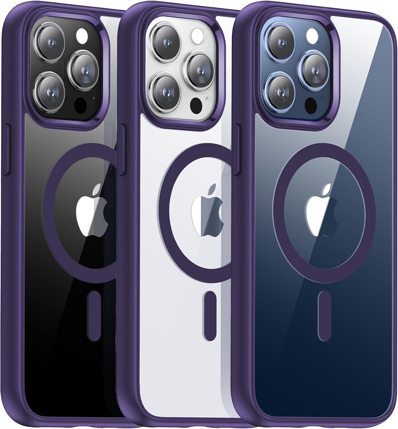 Meifigno Serie Magic Mag diseñada para iPhone 15 Pro Max, protección de grado militar y compatible con MagSafe, parte trasera dura con bordes