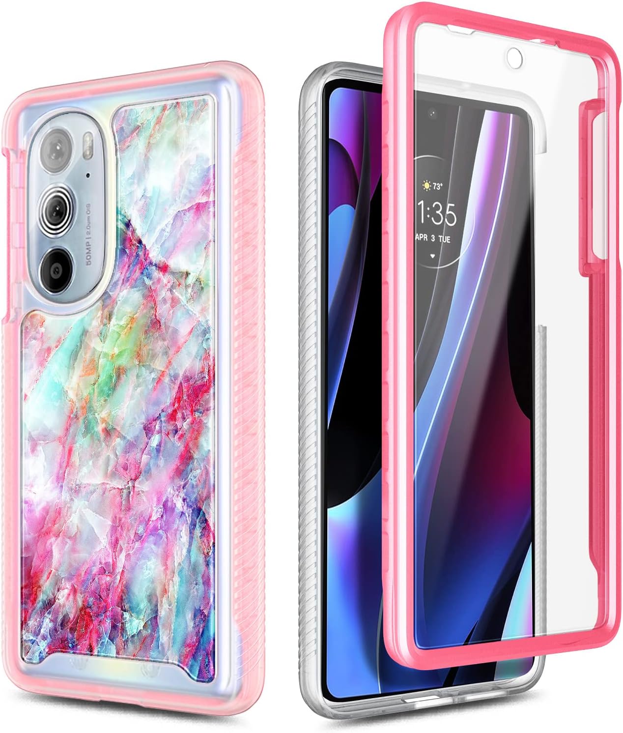 NZND Funda compatible con Motorola Edge Plus (2022) 5G de 6.7 pulgadasEdge Plus 5G UW (2022) con protector de pantalla incorporado, funda protectora