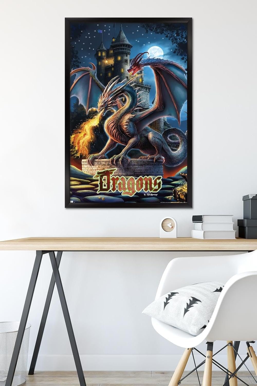 Trends International PD Moreno – Póster de pared del castillo del dragón
