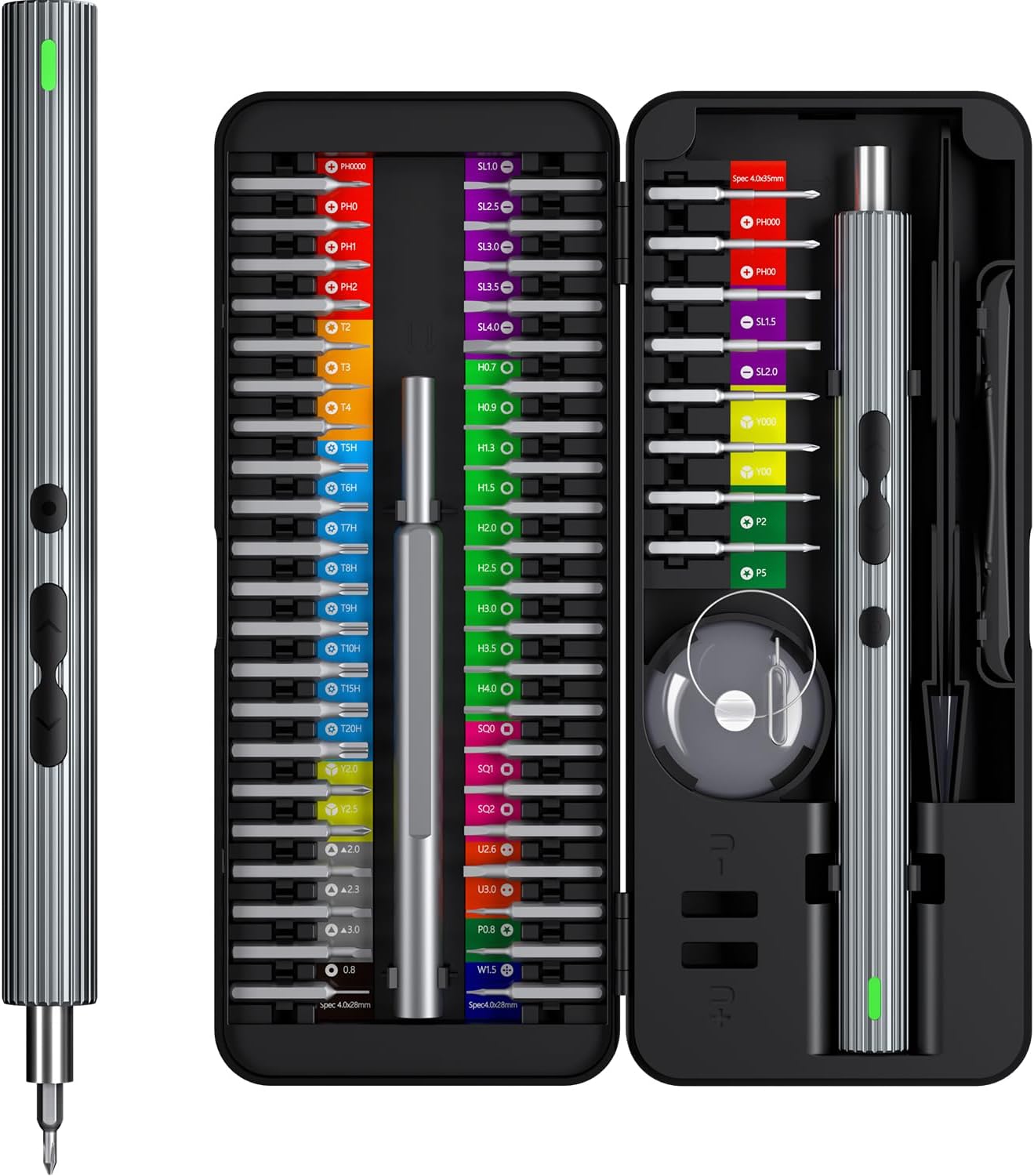 UF-TOOLS – Juego de destornilladores eléctricos 58 en 1, kit de destornilladores inalámbricos recargables, kit de herramientas de reparación de