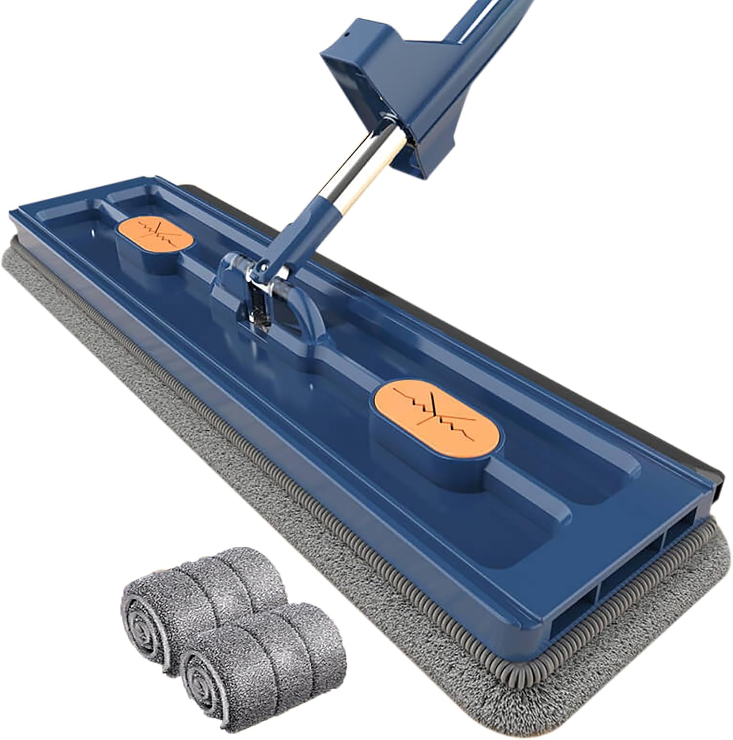 Nuevo trapeador de fibra ultrafina 2024 con mango ajustable de acero inoxidable de 54 pulgadas, 2 almohadillas lavables, trapeador de polvo