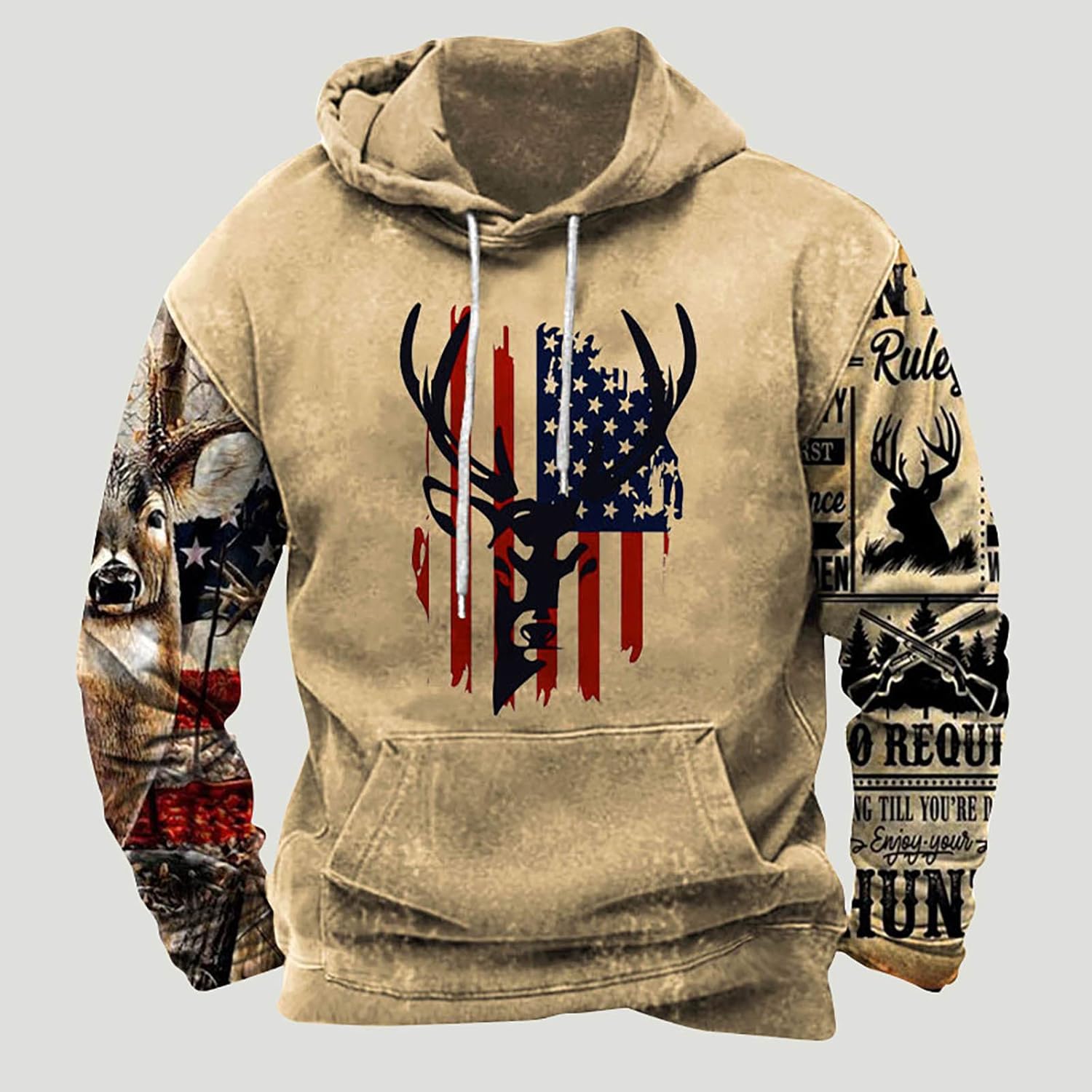Sudadera con capucha para hombre con estampado de bandera americana, 4 de julio, patriótica de manga larga, sudadera con capucha