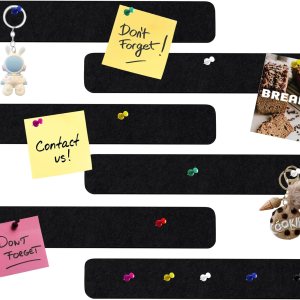 6 tiras rectangulares de fieltro de corcho con 35 chinchetas, autoadhesivas, tablero de anuncios para oficina, escuela, hogar, decoración de pared, 6 tiras rectangulares de fieltro de corcho con 35 chinchetas, autoadhesivas, tablero de anuncios para oficina, escuela, hogar, decoración de pared,