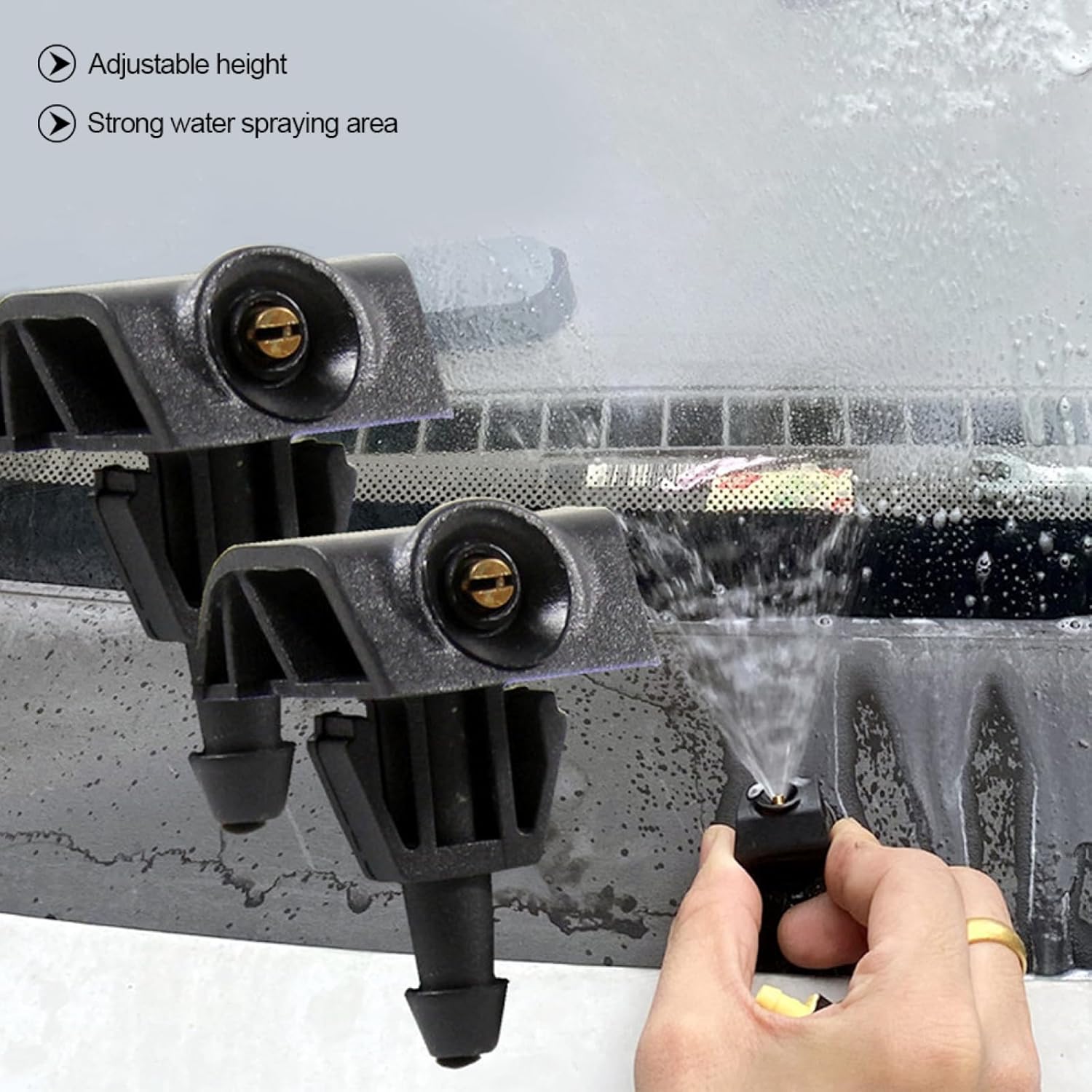 Boquillas de arandela limpiaparabrisas para Nissan TIIDA 2005-2010 SYLPHY 2006-2011 X-Trail 2008-2021, boquilla del limpiaparabrisas delantero