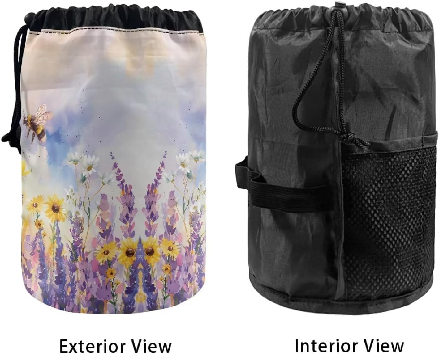 Poceacles Bolsa de cosméticos con cordón para mujer, bolsa de maquillaje de gran capacidad, organizador de artículos de tocador, bolsillo de