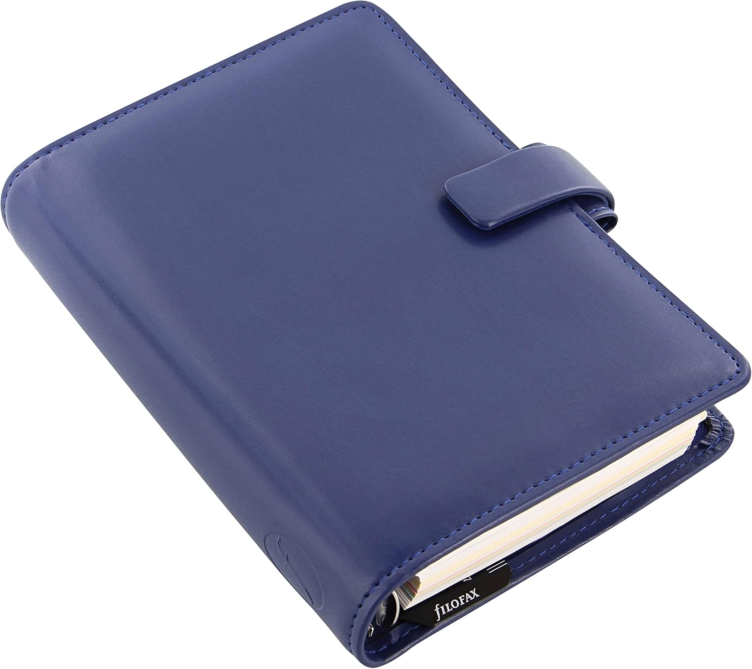 Filofax Metropol – Organizador de tamaño personal, color azul marino, aspecto de cuero, seis anillos, calendario semanal para ver, multilingüe, 2024