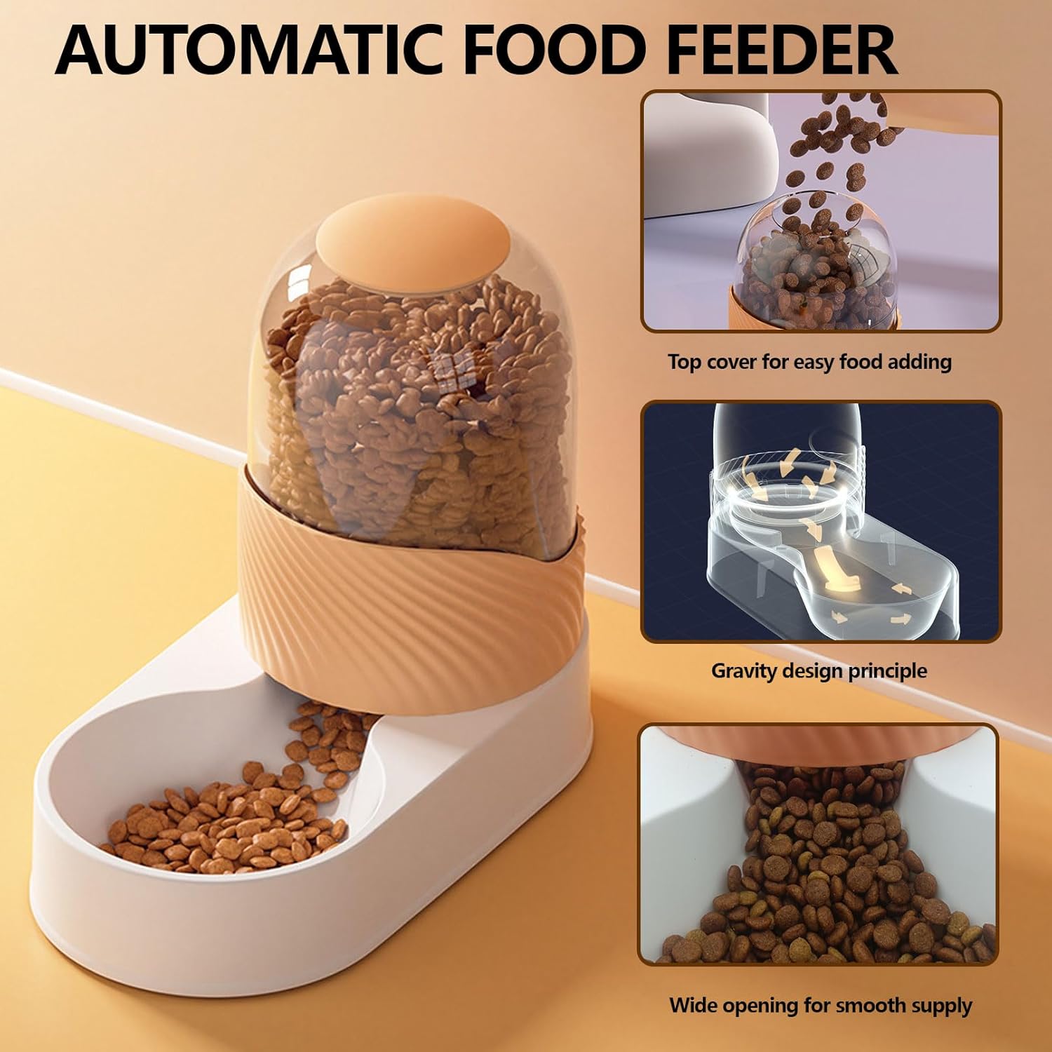 kathson Comederos automáticos para perros, 3.5 L, dispensador de agua y alimentos por gravedad, dispensador de tazón de agua para gatos, dispensador