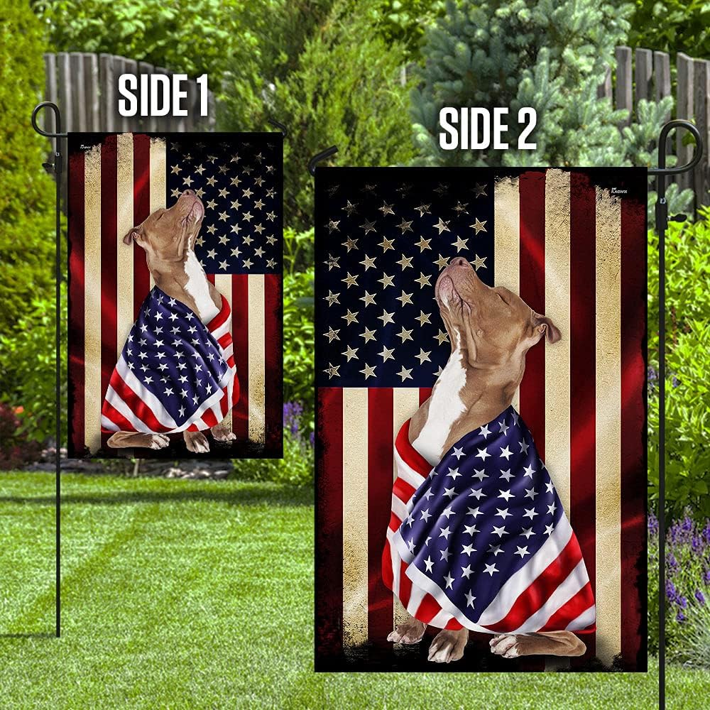FLAGWIX Bandera estadounidense de Pitbull American Patriot (29.5 x 39.5 pulgadas), banderas de Estados Unidos de poliéster de alta calidad,