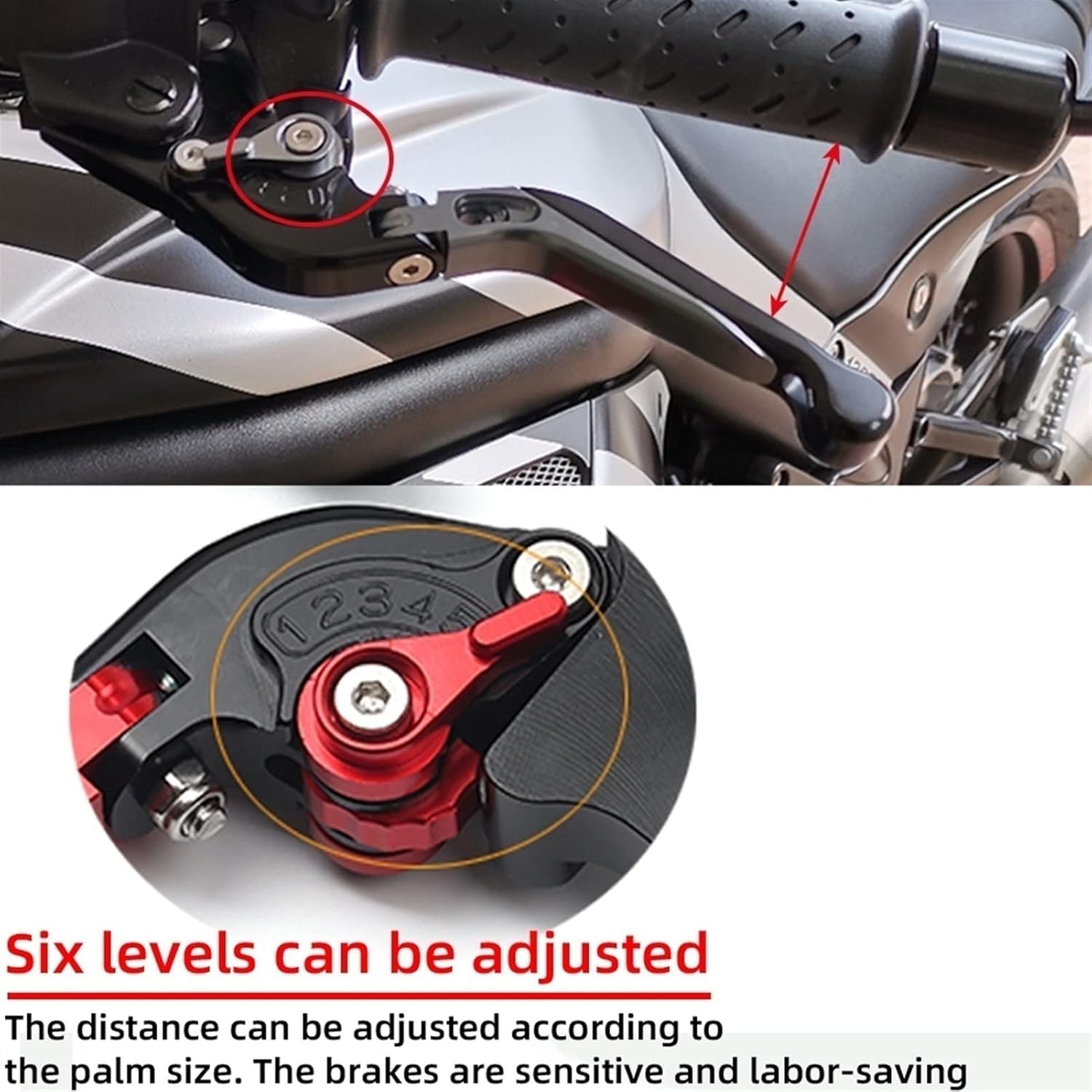 DOUKI Para Yamaha FZ25 FZ 25 FZ-25 2017-2023 Empuñaduras de motocicleta Manillar CNC Aluminio Ajustable Palancas de embrague de freno Palanca (Color