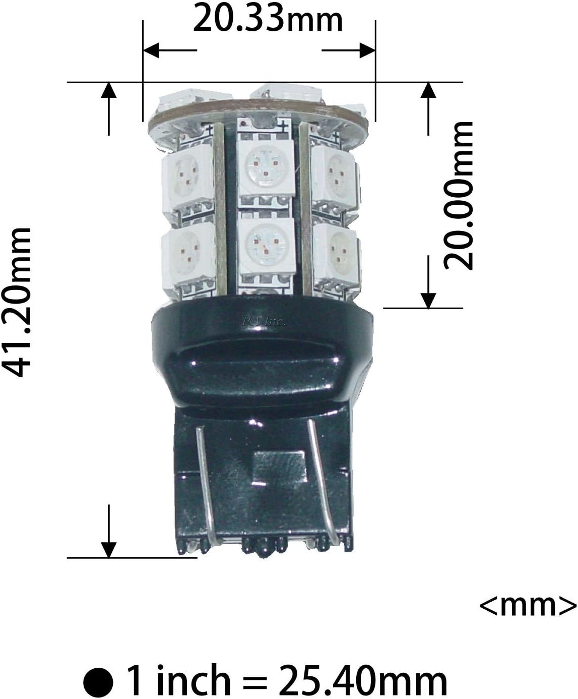 PA 2 bombillas LED 20SMD T20 7443 azul auto LED de 12 V para señal de giro lateral marcador de parada luz trasera (7440 7440A 7440NA 7440 7440
