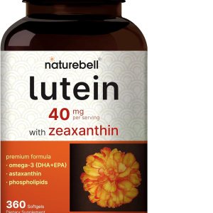 Luteína 40 mg y zeaxantina 1,600 mcg por porción, 360 cápsulas blandas  4 en 1 con omega-3, astaxantina y fosfolípidos – Extracto de flor de Luteína 40 mg y zeaxantina 1,600 mcg por porción, 360 cápsulas blandas  4 en 1 con omega-3, astaxantina y fosfolípidos – Extracto de flor de